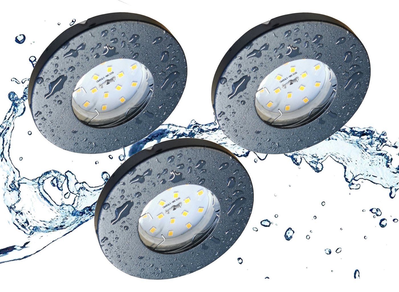 TRANGO LED Einbauleuchte, Dimmfunktion, 3er Set IP65 LED Einbaustrahler 6729IP65-031MOSD in Anthrazit matt inkl. 3x 5 Watt 3-Stufen dimmbar 3000K warmweiß Ultra Flach LED Modul Dusche, Bad, Deckenstrahler, Deckenlampe TRANGO LED Einbauleuchte, Dimmfunktion, 3er Set IP65 LED Einbaustrahler 6729IP65-031MOSD in Anthrazit matt inkl. 3x 5 Watt 3-Stufen dimmbar 3000K warmweiß Ultra Flach LED Modul Dusche, Bad, Deckenstrahler, Deckenlampe von TRANGO