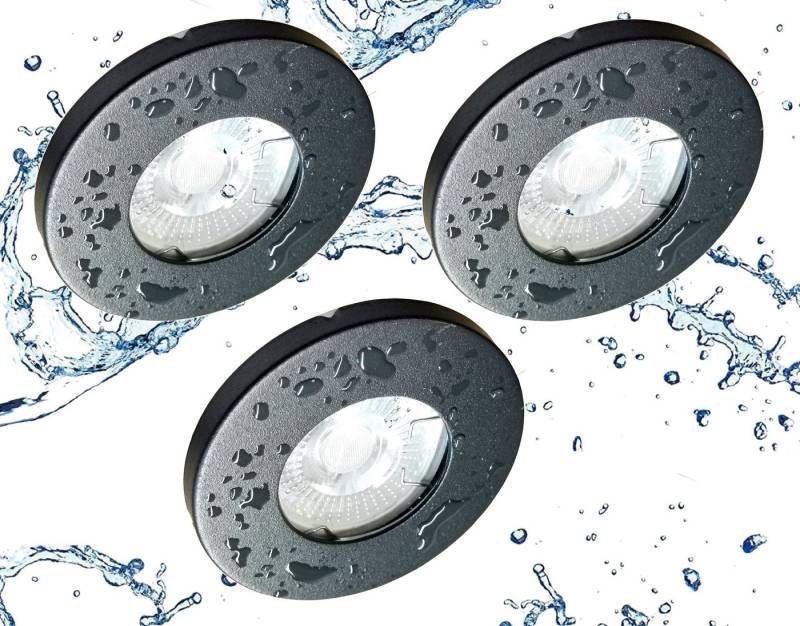 TRANGO LED Einbaustrahler, 3er Set 6729IP65-031M6KSD IP65 LED Einbaustrahler in Anthrazit matt inkl. 3x 5 Watt 3-Stufen dimmbar 6000K kaltweiss Ultra Flach LED Modul, außen Einbauspots, Bad Deckenstrahler, Deckenlampe TRANGO LED Einbaustrahler, 3er Set 6729IP65-031M6KSD IP65 LED Einbaustrahler in Anthrazit matt inkl. 3x 5 Watt 3-Stufen dimmbar 6000K kaltweiss Ultra Flach LED Modul, außen Einbauspots, Bad Deckenstrahler, Deckenlampe von TRANGO