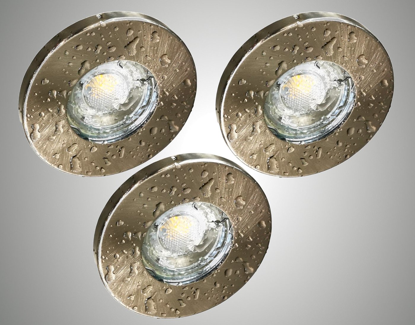 TRANGO LED Einbaustrahler, 3er Set 6729IP65-032M6KSD IP65 LED Einbaustrahler aus Edelstahl gebürstet inkl. 3x 5 Watt 3-Stufen dimmbar 6000K kaltweiss Ultra Flach LED Modul, Einbauspots, Bad Deckenstrahler, Dusche Deckenlampe TRANGO LED Einbaustrahler, 3er Set 6729IP65-032M6KSD IP65 LED Einbaustrahler aus Edelstahl gebürstet inkl. 3x 5 Watt 3-Stufen dimmbar 6000K kaltweiss Ultra Flach LED Modul, Einbauspots, Bad Deckenstrahler, Dusche Deckenlampe von TRANGO