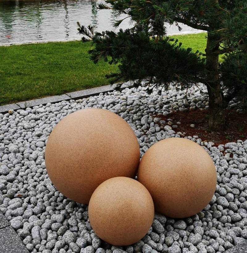 TRANGO LED Gartenleuchte, 3er Set 23400SB IP65 Gartenkugel in Sandstein-Optik, Kugelleuchte mit 20/30/40cm Durchmesser inkl. je 1x 5 Watt E27 LED Leuchtmittel 3000K warmweiß & je ca. 5 Meter IP44 Kabel, Gartenleuchte, Leuchtkugel, Gartenlampe TRANGO LED Gartenleuchte, 3er Set 23400SB IP65 Gartenkugel in Sandstein-Optik, Kugelleuchte mit 20/30/40cm Durchmesser inkl. je 1x 5 Watt E27 LED Leuchtmittel 3000K warmweiß & je ca. 5 Meter IP44 Kabel, Gartenleuchte, Leuchtkugel, Gartenlampe von TRANGO