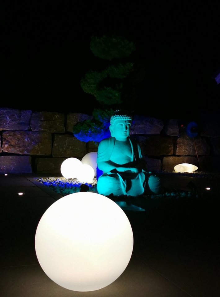 TRANGO LED Kugelleuchte, 1er Set 200WB IP65 Gartenkugel in Weiß matt 20cm Durchmesser inkl. je 1x E27 LED Leuchtmittel *SNOW* Kugellampe inkl. ca. 5 Meter IP44 Kabel, Gartenleuchte, Leuchtkugel, Gartenkugelleuchte, Kugellampe von TRANGO