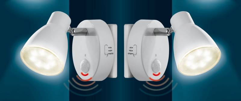 TRANGO LED Steckdosenleuchte, 2er Set 2635-026 LED Sensor Nachtlicht *MILO* mit Bewegungssensor & Automatikfunktion in Weiß Sicherheitslicht 230V Steckdosenlampe, Wandlampe, Orientierungslicht, Nachtlampe, Steckdosenlicht von TRANGO