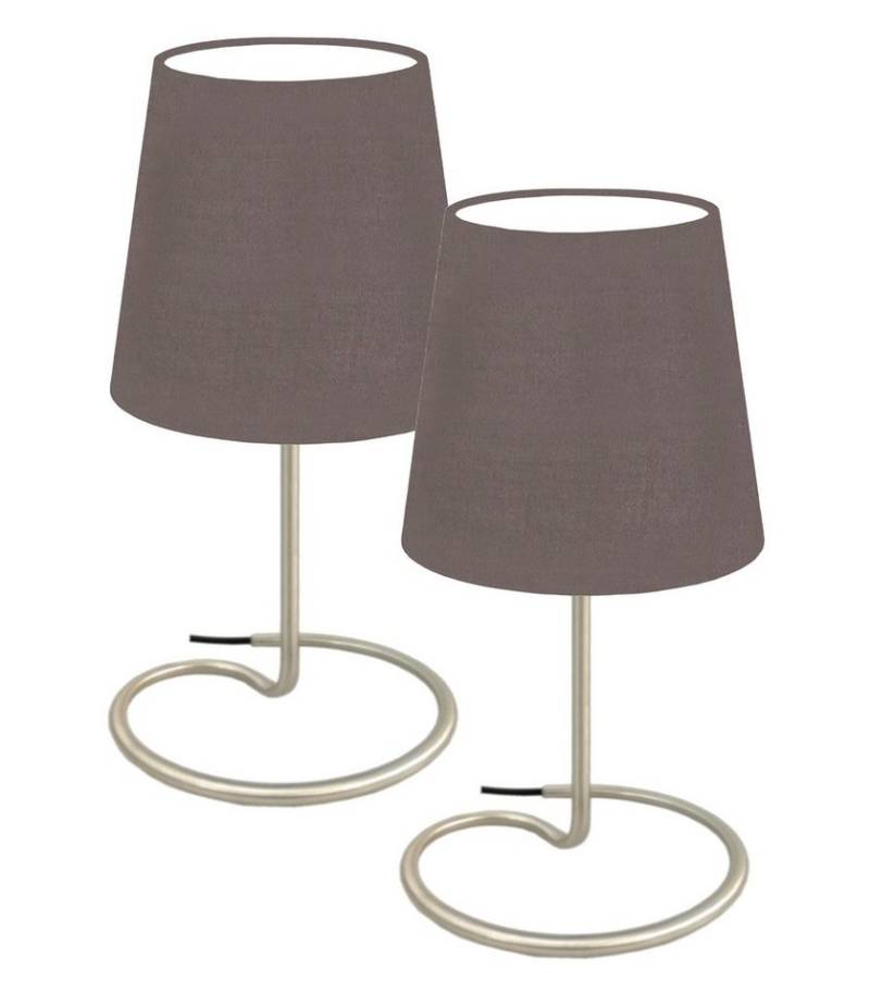 TRANGO LED Tischleuchte, 2er Pack 2018-05BL LED Nachttischlampe *BROWN* Tischleuchte mit Stoffschirm in braun inkl. je 1x E14 LED Leuchtmittel 3000K warmweiß, Lampe, Fensterbank Leuchte, Nachttischleuchte für Schlafzimmer TRANGO LED Tischleuchte, 2er Pack 2018-05BL LED Nachttischlampe *BROWN* Tischleuchte mit Stoffschirm in braun inkl. je 1x E14 LED Leuchtmittel 3000K warmweiß, Lampe, Fensterbank Leuchte, Nachttischleuchte für Schlafzimmer von TRANGO