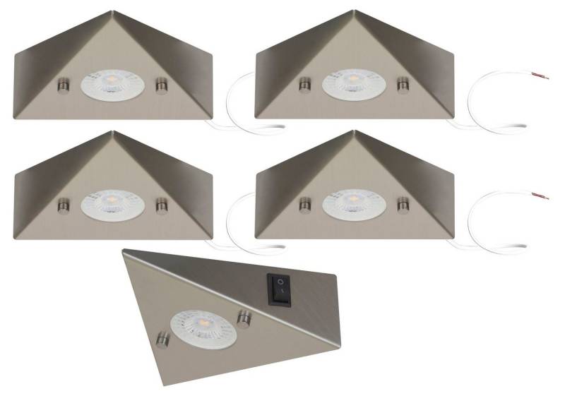 TRANGO LED Unterbauleuchte, 5er Set 6739-52 LED-Küchenunterbauleuchte *COOK* LED Einbauleuchte - Einbaustrahler aus Edelstahl inkl. 5x 4,8 Watt LED Modul 3000K warmweiß - direkt 230 Volt - beliebig erweiterbar, Schalter - Dreieckleuchte – Schrankleuchte TRANGO LED Unterbauleuchte, 5er Set 6739-52 LED-Küchenunterbauleuchte *COOK* LED Einbauleuchte - Einbaustrahler aus Edelstahl inkl. 5x 4,8 Watt LED Modul 3000K warmweiß - direkt 230 Volt - beliebig erweiterbar, Schalter - Dreieckleuchte – Schrankleuchte von TRANGO