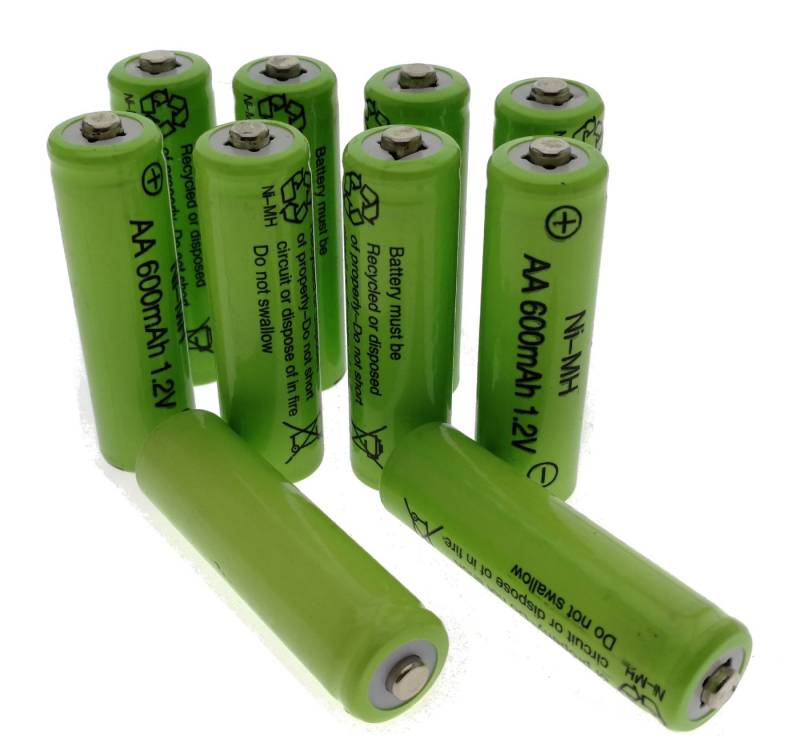 TRANGO Solarakkus 600 mAh, 1010-AA 10er Pack Akku NI-MH AA 1.2 V für Solarleuchte aufladbar von TRANGO