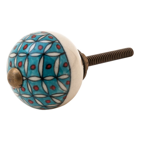 TRANQUILLO Kugelförmiger Knauf Haken mit Muster aus Keramik für dein Möbelstück von TRANQUILLO