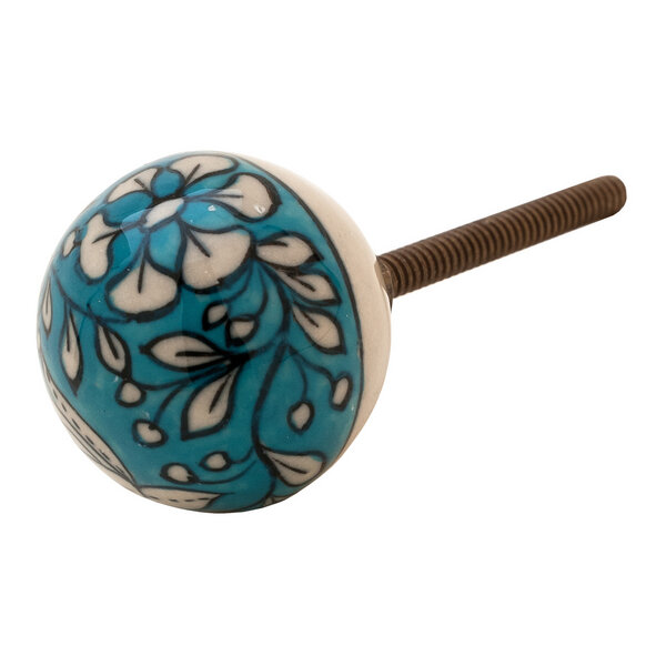 TRANQUILLO Kugelförmiger Knauf Haken mit Muster aus Keramik für dein Möbelstück von TRANQUILLO