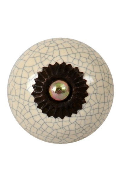 TRANQUILLO Möbelknauf Krakelee Glasur Knauf Haken mit Muster aus Keramik von TRANQUILLO