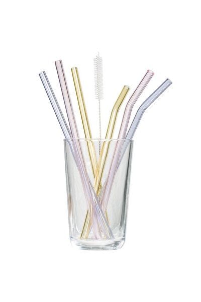 TRANQUILLO Strohhalm 6er Set aus Glas oder Metall von TRANQUILLO