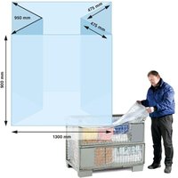 Seitenfaltensack Maße (B+SFxL) 1300+950x900mm Stärke 90µ LPDE kurz f.Gitterbox von TRANSPAK