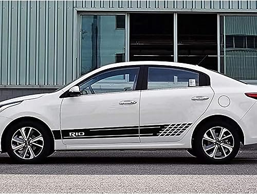 2 Stück Auto Karosserie Seitenstreifen Aufkleber für k-ia Rio 3 4 k2 k3 x-line, Vinyl Racing Streifen Aufkleber Aufkleber, Universal Autotür Seitenschweller Sticker,Matt-Black 2 Stück Auto Karosserie Seitenstreifen Aufkleber für k-ia Rio 3 4 k2 k3 x-line, Vinyl Racing Streifen Aufkleber Aufkleber, Universal Autotür Seitenschweller Sticker,Matt-Black von TRASKA
