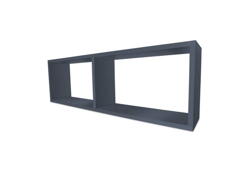 TRAUMMÖBEL Wandregal COMPACT, Anthrazit Hängeregal 100x16x31cm 2 Fächer Schweberegal kombinierbar von TRAUMMÖBEL