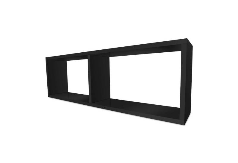 TRAUMMÖBEL Wandregal COMPACT, Schwarz Hängeregal 100x16x31cm mit 2 Fächern Schweberegal kombinierbar von TRAUMMÖBEL