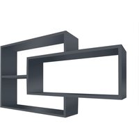 Wandregal Karo Schweberegal aus Holz Anthrazit Wandregal Karo Schweberegal aus Holz Anthrazit von TRAUMMÖBEL