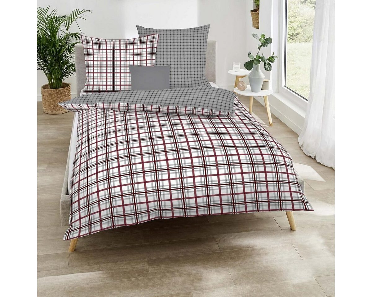 Bettwäsche Plaid, TRAUMSCHLAF, Biber, 3 teilig, wunderbar kuschelige Biber Bettwäsche von TRAUMSCHLAF