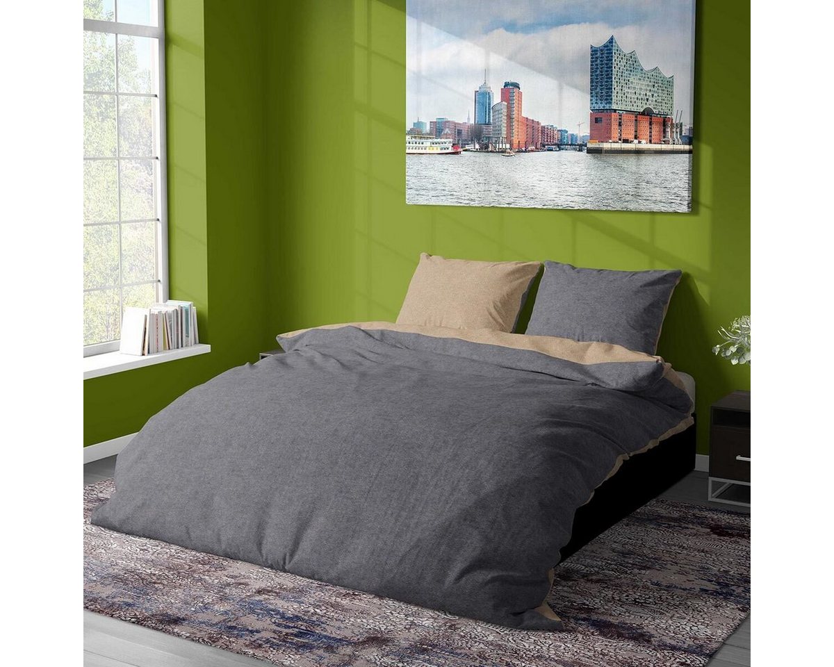 TRAUMSCHLAF Bettwäsche Melangebiber, Biber, 2 teilig, moderner Wende-Look für die kalte Jahreszeit TRAUMSCHLAF Bettwäsche Melangebiber, Biber, 2 teilig, moderner Wende-Look für die kalte Jahreszeit von TRAUMSCHLAF