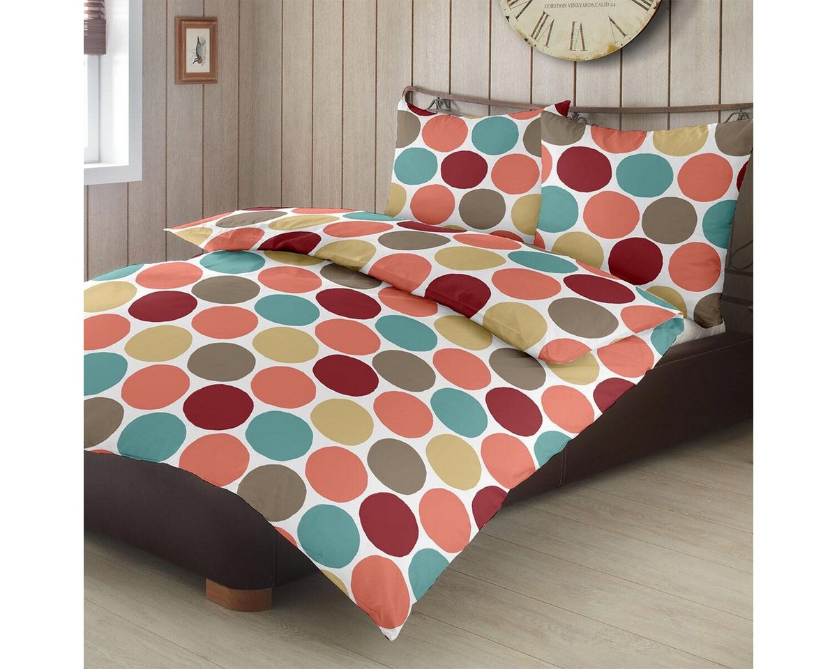 TRAUMSCHLAF Bettwäsche Punkte, Biber, 2 teilig, Biberbettwäsche weich und kuschelig von TRAUMSCHLAF