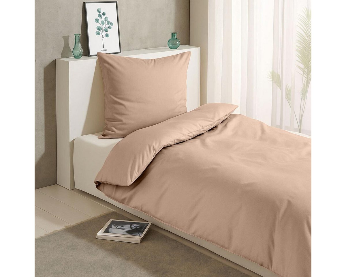 TRAUMSCHLAF Bettwäsche Pure, Mako Satin, 2 teilig, hochwertige Satin Bettwäsche von TRAUMSCHLAF