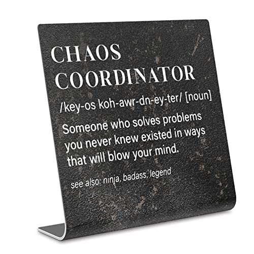 Chaos Koordinator-Schild, lustige Büro-Schreibtisch-Dekoration für Frauen, Männer, Kollegen, Mutter, Freunde, Chef, Dame, Dekoration auf Regal, Tischschreibtisch für Wohnzimmer, Zuhause, Büro dksg7 von TRCENDE