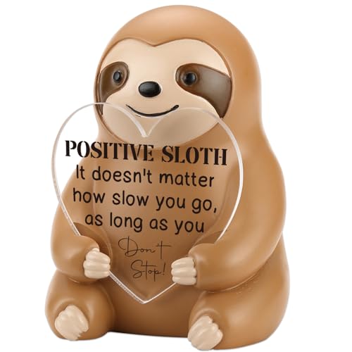 Positives Faultier "Don't Stop" Motivierender Briefbeschwerer aus Kunstharz, inspirierendes Geschenk für Freunde, Kollegen oder Lieben, ermutigende Desktop-Kunst für Zuhause oder Büro XSX34 von TRCENDE