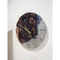Nussbaum Wurzelholz Und Epoxy Uhr | 45 cm Durchmesser von TRCustomWoodcrafts