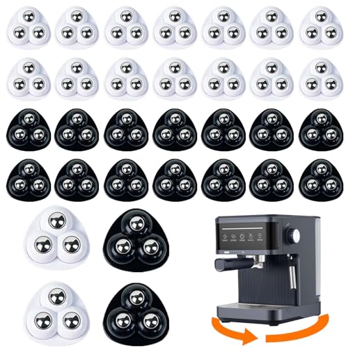 32PCS Kugelrollen für Möbel TREABEAR, Selbstklebende 360° Kugelrollen, Kleberollen Unter Möbel, Kleine Rollen für Möbel Mini, Möbelrollen Flach für Transport Von Küchengeräte Kaffeemaschine von TREABEAR