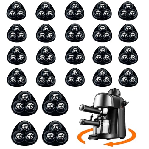 TREABEAR 24PCS Kugelrollen für Möbel Schwarz, Kleberollen Unter Möbel Mit Drei Kleinen Stahlkugeln, Selbstklebende 360° Kugelrollen, Kleine Rollen für Möbel Mini, Rollen für Küchengeräte Kleingeräte von TREABEAR