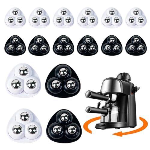 TREABEAR 16PCS Rollen für Möbel, 360 Grad Kugelrollen, Selbstklebende Mini-Kugelrollen, Selbstklebende Kugelrollen, Möbelroller mit 3 Stahlkugeln Anwendbar Auf Kaffeemaschine Mülleimer Küchengeräte von TREABEAR