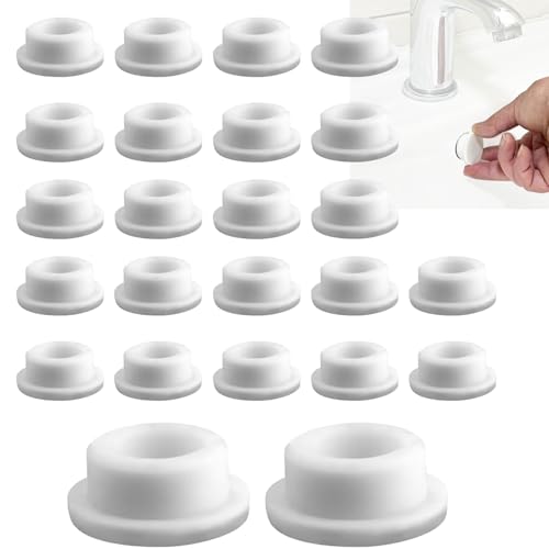 TREABEAR 24Pcs Waschbecken Überlauf Abdeckung, Badewannenüberlauf Abdeckung, Waschbecken Überlauf, Auslauf Abdeckung Spüle, Gummi Waschbecken Plug Anwendbar Auf Durchmesser 22-24mm Waschbecken Loch von TREABEAR
