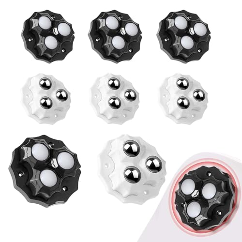 TREABEAR 8 Stück Möbelrollen Klein, Rollen Schwerlast, Kugelrollen für Möbel, Möbelrollen Flach, Möbel Rollen, Kugelrollen mit 3 Stahlkugeln, Rollen Zum Kleben für Aufbewahrungsbox Möbel Mülleimer von TREABEAR