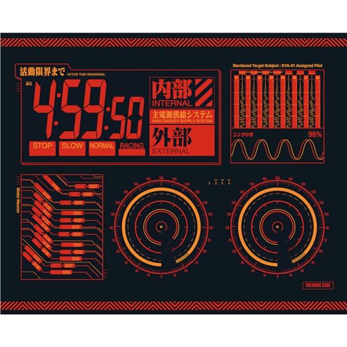EVA-01 Aktivitätsgrenze 98 % Synchronisationsrate und Stromzufuhr für Evangelion – rutschfeste Bodenstuhlmatte, 130 x 160 cm von TREASURE CASE