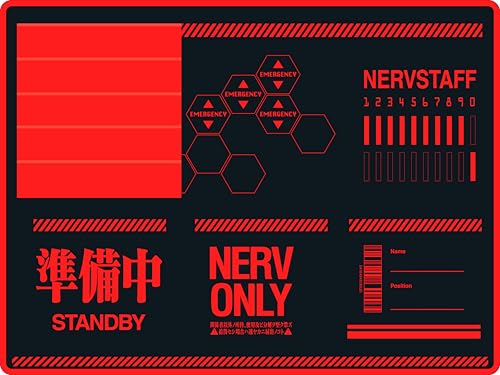 Rutschfeste Bodenmatte für Neon Genesis Evangelion Nerv Mitarbeiter & Emergency Hexagon 89,9 x 129,9 cm inspiriertes Design von TREASURE CASE