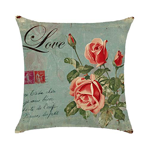 TREESTAR Kissenbezug aus Serie Blumen Kissen Pillowcase Dekokissen Kissenbezüge für Bett Wohnzimmer Sofa Haus Auto Büro 45 x 45 cm Medium G von TREESTAR