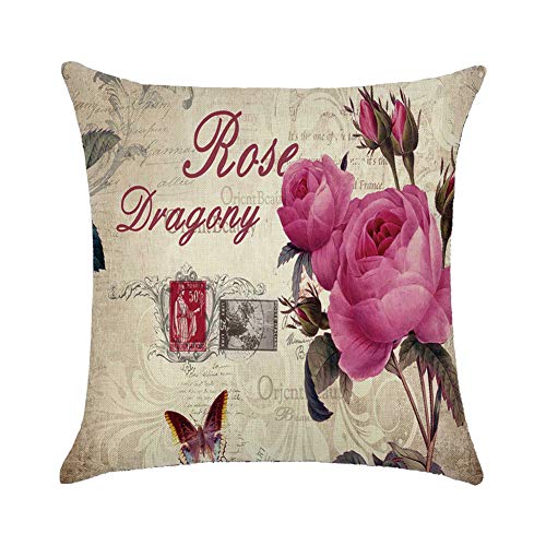 TREESTAR Kissenbezug aus Serie Blumen Kissen Pillowcase Dekokissen Kissenbezüge für Bett Wohnzimmer Sofa Haus Auto Büro 45 x 45 cm Medium H von TREESTAR