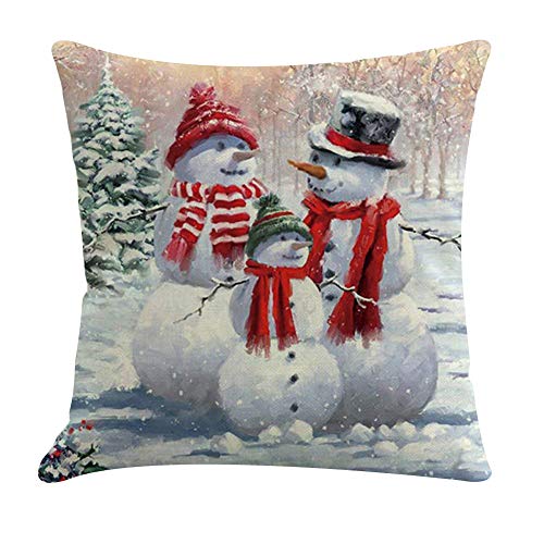 TREESTAR Kissenbezug aus der Serie Frohe Weihnachten Kissen Pillowcase Dekoration Kissenbezug für Bett Sofa Stuhl Haus Auto Büro 45 x 45 cm von TREESTAR