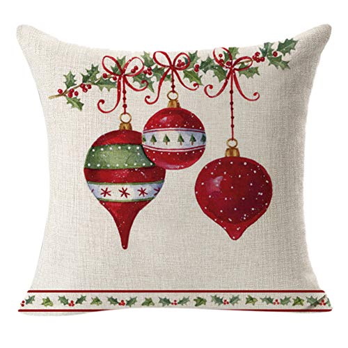 TREESTAR Kissenbezug aus der Serie Frohe Weihnachten Kissen Pillowcase Dekoration Kissenbezug für Bett Sofa Stuhl Haus Auto Büro 45 x 45 cm von TREESTAR