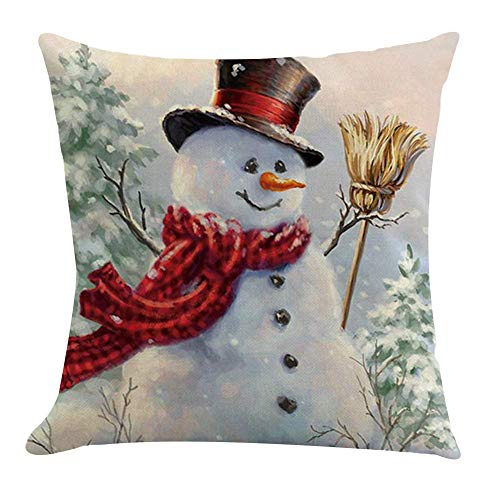 TREESTAR Kissenbezug aus der Serie Frohe Weihnachten Kissen Pillowcase Dekoration Kissenbezug für Bett Sofa Stuhl Haus Auto Büro 45 x 45 cm von TREESTAR