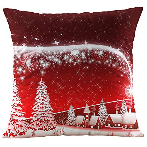 TREESTAR Kissenbezug aus der Serie Frohe Weihnachten Kissen Pillowcase Dekoration Kissenbezug für Bett Sofa Stuhl Haus Auto Büro 45 x 45 cm von TREESTAR