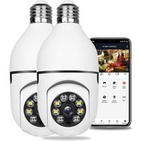 2er-Pack Glühbirnenkamera, 360-Grad-WLAN für den Außenbereich mit Nachtsicht, Glühbirnen-Überwachungskamera, automatische Verfolgung, 2er-Pack Glühbirnenkamera, 360-Grad-WLAN für den Außenbereich mit Nachtsicht, Glühbirnen-Überwachungskamera, automatische Verfolgung, von TREETALK