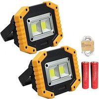 30 W wiederaufladbare LED-Stirnlampe, tragbare Stirnlampe mit USB-Anschluss, wasserdicht, für Wandern, Camping, Notbeleuchtung (2er-Pack) von TREETALK