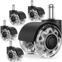 5er-Pack Bürostuhlrollen, 11 x 22 mm Bürostuhl-Lenkrollen, 360 Grad drehbar, keine Kratzer, für Hartböden, Parkett, Teppich, Laminat, keine von TREETALK