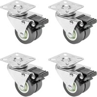 6720 4er-Set Schwerlast-Doppelrollen mit Feststeller Polyurethan 50 mm bis 400 kg Grau 6720 4er-Set Schwerlast-Doppelrollen mit Feststeller Polyurethan 50 mm bis 400 kg Grau von TREETALK