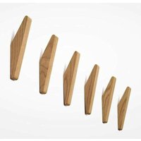 6er Set Vintage Holzgarderobenhaken, Holzgarderobenhaken, Tragkraft 5kg, Wandhaken, Mehrzweckgarderobenhaken, Schlüsselhaken (6er Set) von TREETALK