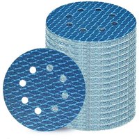 80 Stück 125 mm Klett-Schleifpapier, Körnung 100, 8 Löcher, ideal für Schleifscheiben 125 mm Klett und Exzenterschleifer von TREETALK