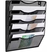 Aktenschrank mit 5 Fächern zur Wandmontage, Hängende Büroablage, Zeitschriftenhalter, Postsortierbox, Schwarz Aktenschrank mit 5 Fächern zur Wandmontage, Hängende Büroablage, Zeitschriftenhalter, Postsortierbox, Schwarz von TREETALK