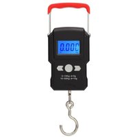 Angelwaage, 50 kg Hängegepäckwaage, elektronische Angelwaage mit hintergrundbeleuchtetem LCD-Display, geeignet zum Angeln im Freien (schwarz) von TREETALK