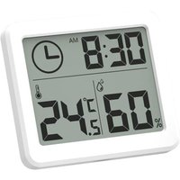 Digitales Hygrometer-Thermometer, Temperatur- und Feuchtigkeitsmessgerät mit Uhr Digitales Hygrometer-Thermometer, Temperatur- und Feuchtigkeitsmessgerät mit Uhr von TREETALK