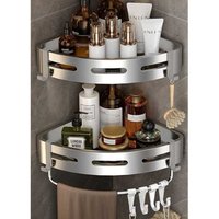 Eck-Duschregal, 2er-Pack, Badezimmer-Wandregal mit Klebstoff, Aufbewahrungs-Organizer für Toilette, Schlafzimmer und Küche Eck-Duschregal, 2er-Pack, Badezimmer-Wandregal mit Klebstoff, Aufbewahrungs-Organizer für Toilette, Schlafzimmer und Küche von TREETALK