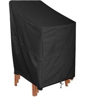 Gartenstuhl-Abdeckung, wasserdicht, winddicht, UV-Schutz, Sonnenliegen-Abdeckung für Stapelstühle, Gartenmöbel-Schutz – 114 x 85 x 65 cm von TREETALK