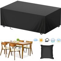 Gartentisch-Abdeckung, Gartenmöbel-Abdeckung, Winterfest, Anti-UV, mit Kordelzug, strapazierfähiges 210D Oxford-Gewebe, für Tische, Stühle, von TREETALK
